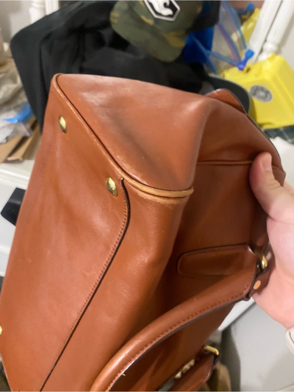 Coach Cognac Leather Satchel with Tassel Accents - Picture 7 of 8